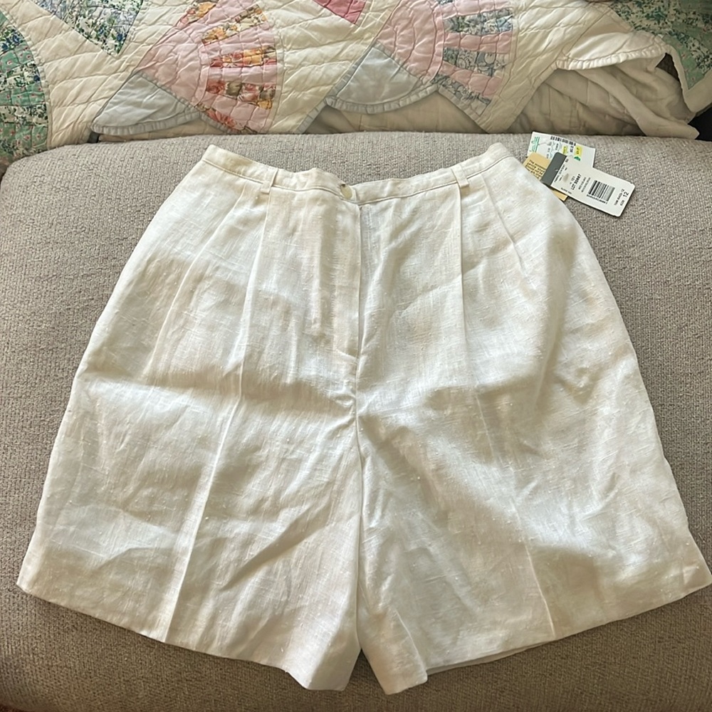 Vintage White Linen Shorts